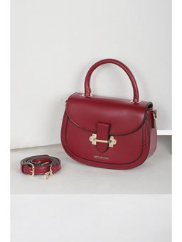 Van Heusen - Women Maroon Solid Casual Sling Bag with Detachable Strap