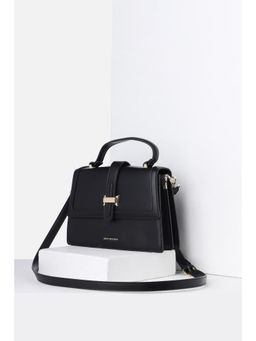 Van Heusen - Women Black Solid Casual Sling Bag With Detachable Strap