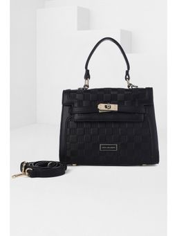 Van Heusen - Women Black Checks Casual Handbag