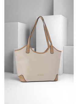 Van Heusen - Women Beige Solid Casual Handbag