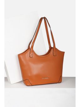 Van Heusen - Women Tan Solid Casual Handbag
