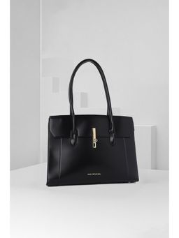 Van Heusen - Women Black Solid Casual Handbag