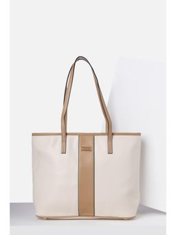 Van Heusen - Women Cream Colorblock Casual Handbag