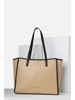 Van Heusen - Women Beige Solid Casual Handbag