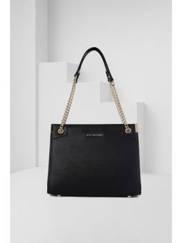 Van Heusen - Women Black Textured Casual Handbag