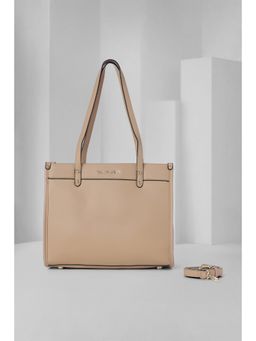 Van Heusen - Women Beige Solid Casual Handbag