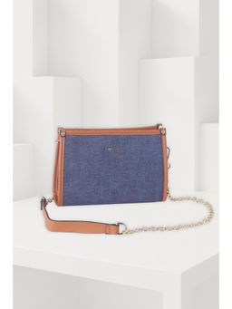 Van Heusen - Women Blue Textured Casual Sling Bag