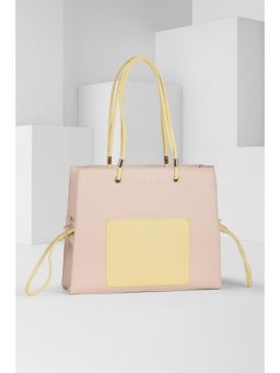 Van Heusen - Women Beige Colorblock Casual Handbag