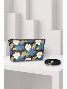 Van Heusen - Women Black Printed Casual Sling Bag With Detachable Strap