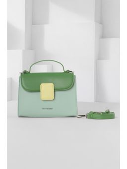 Van Heusen - Women Green Colorblock Casual Sling Bag With Detachable Strap