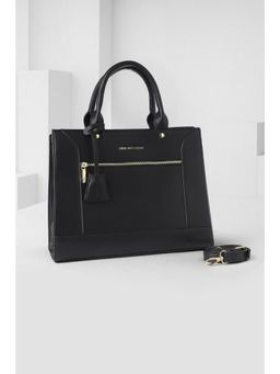 Van Heusen - Women Black Textured Formal Handbag