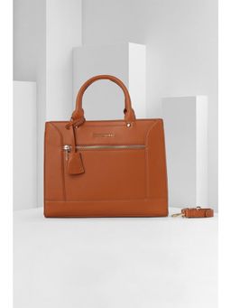 Van Heusen - Women Tan Solid Casual Handbag