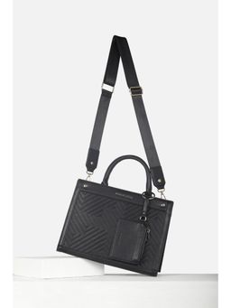 Van Heusen - Women Black Textured Casual Handbag