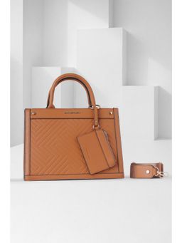 Van Heusen - Women Tan Solid Casual Handbag