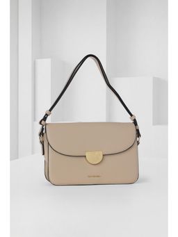 Van Heusen - Women Beige Solid Casual Handbag