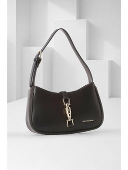 Van Heusen - Women Black Solid Casual Handbag