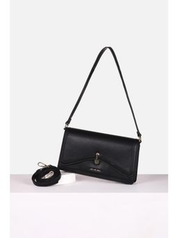 Van Heusen - Women Black Solid Casual Sling Bag with Detachable Strap
