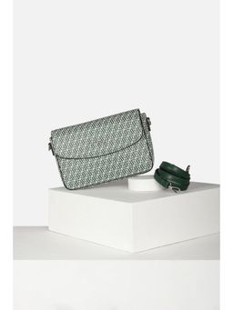 Van Heusen - Women Green Printed Casual Sling Bag with Detachable Strap