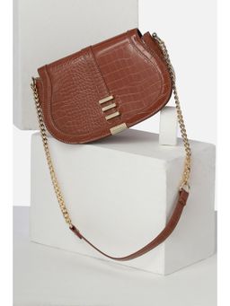 Van Heusen - Women Brown Textured Casual Sling Bag
