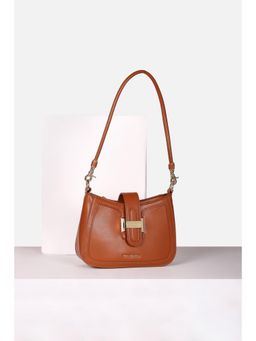 Van Heusen - Women Brown Solid Casual Sling Bag with Detachable Strap