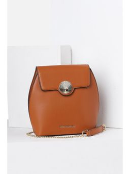 Van Heusen - Women Brown Solid Casual Backpack