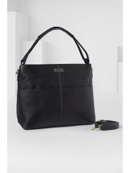 Van Heusen - Women Black Textured Casual Handbag