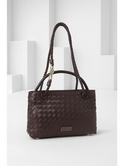 Van Heusen - Women Brown Solid Casual Handbag