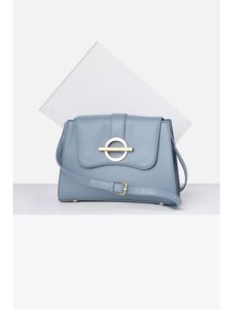 Van Heusen - Women Light Blue Solid Casual Handbag