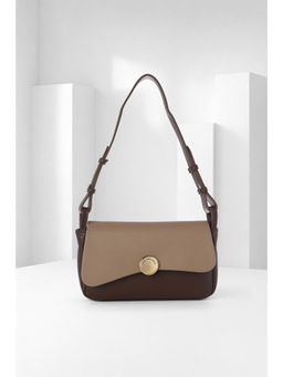 Van Heusen - Women Brown Colorblock Casual Handbag