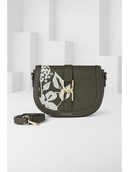 Van Heusen - Women Olive Printed Casual Sling Bag With Detachable Strap