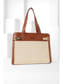 Van Heusen - Women Beige Colorblock Casual Handbag