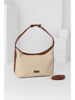 Van Heusen - Women Beige Solid Casual Handbag