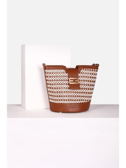 Van Heusen - Women Brown Textured Casual Sling Bag with Detachable Strap