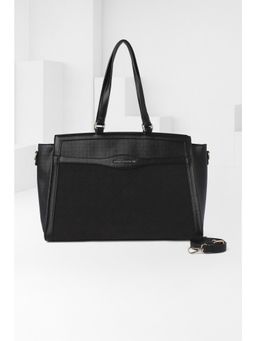 Van Heusen - Women Black Textured Formal Handbag