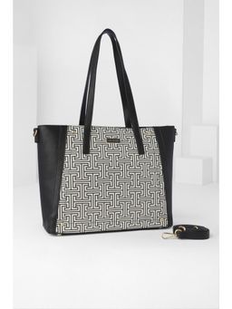 Van Heusen - Women Black Printed Formal Handbag