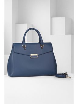 Van Heusen - Women Blue Solid Casual Handbag