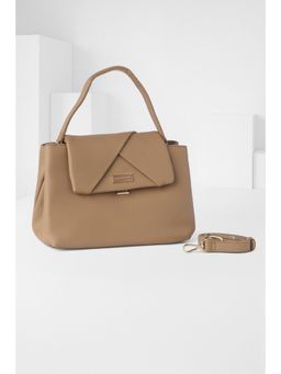 Van Heusen - Women Beige Solid Casual Handbag