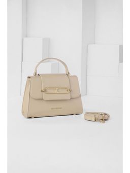 Van Heusen - Women Beige Solid Casual Handbag