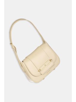 Van Heusen - Women Beige Solid Casual Handbag