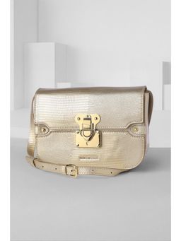 Van Heusen - Women Beige Textured Casual Sling Bag With Detachable Strap