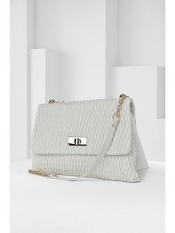 Van Heusen - Women White Textured Casual Handbag