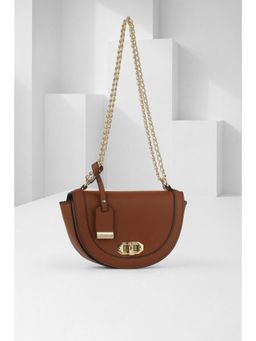 Van Heusen - Women Brown Solid Casual Sling Bag