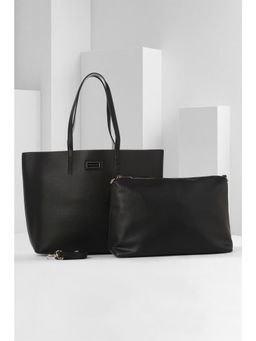 Van Heusen - Women Black Solid Casual Handbag