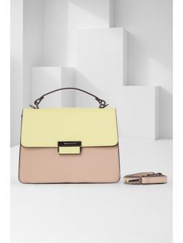 Van Heusen - Women Beige Colorblock Casual Handbag