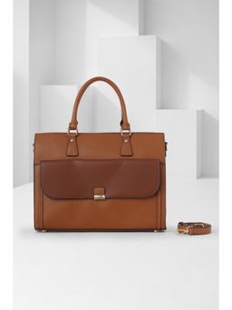 Van Heusen - Women Brown Colorblock Formal Handbag