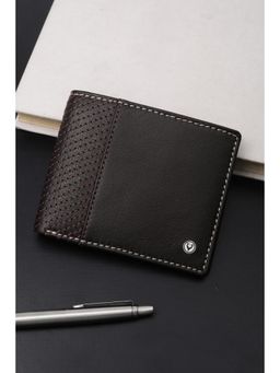 Allen Solly - Men Brown Textured Genuine Leather Wallet