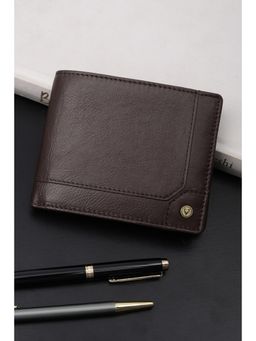 Allen Solly - Men Brown Textured Genuine Leather Wallet