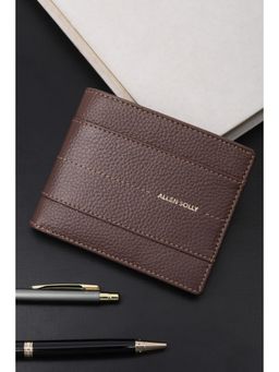 Allen Solly - Men Brown Textured Genuine Leather Wallet