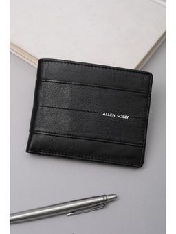 Allen Solly - Men Black Textured Genuine Leather Wallet