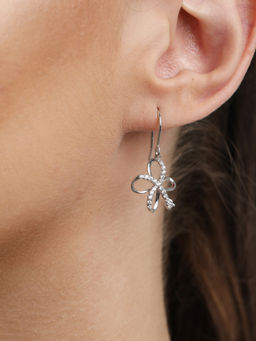 CLARA - Sterling Silver Rhodium Plated Swiss Zirconia Vega Earrings For Women & Girls